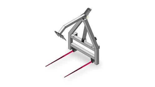 Two/Three-spike folding fork for straw bales